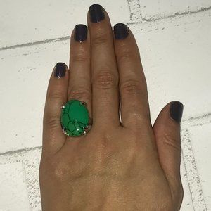 Silver Tone/Turquoise Ring Sz 6 EUC